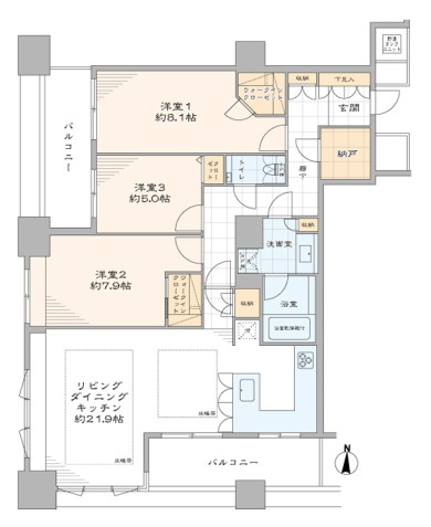 Uehommachi Hills Mark Room 3203 Floorplan