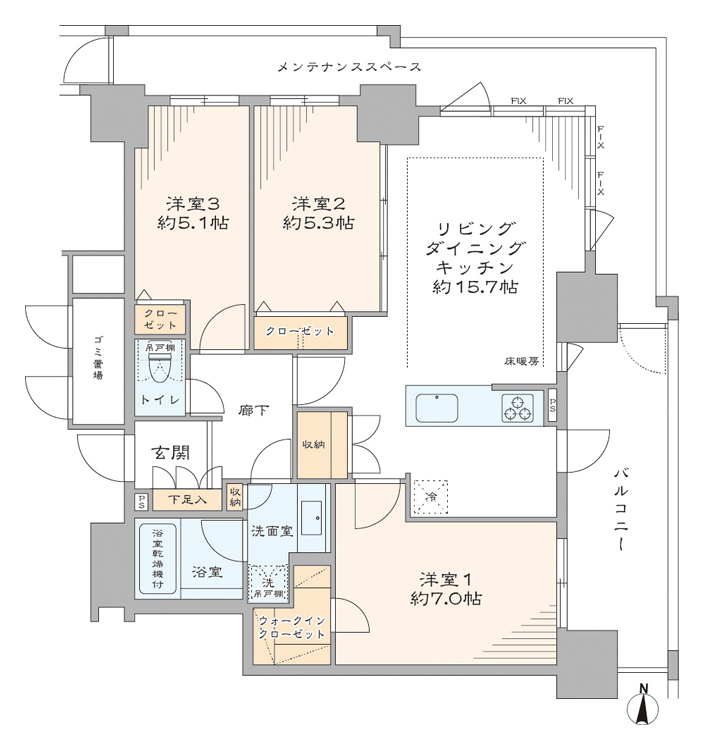 Wellith Uehommachi Laurel Tower Room 1908 Floorplan